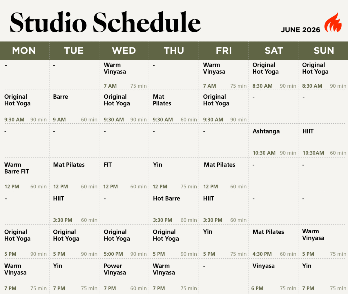 June 2026 Schedule